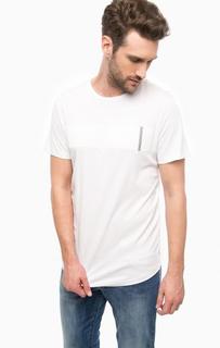 Белая хлопковая футболка Jack & Jones