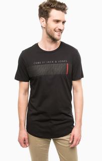 Черная футболка с принтом Jack & Jones