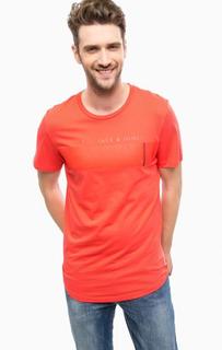 Красная футболка из хлопка Jack & Jones