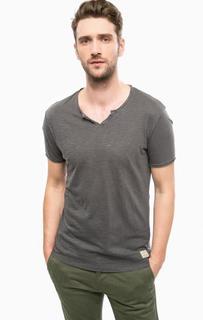 Футболка с треугольным вырезом из хлопка Jack & Jones