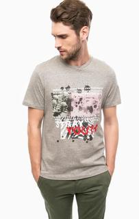 Серая футболка с принтом Jack & Jones