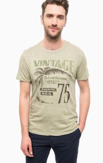 Хлопковая футболка с принтом Jack & Jones