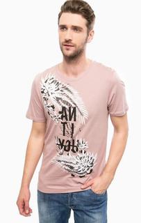 Хлопковая футболка с контрастным принтом Jack & Jones
