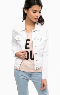 Белая куртка из денима с карманами Only