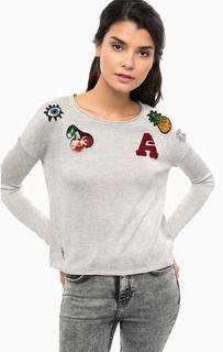 Серый джемпер с нашивками Only