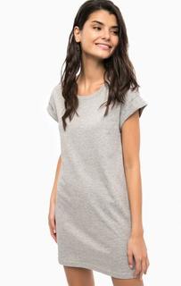 Серое платье-футболка из хлопка Only