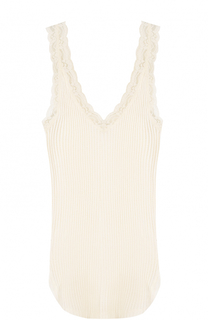 Топ фактурной вязки с кружевной отделкой Helmut Lang