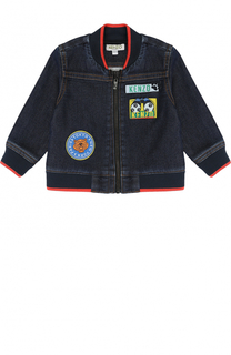Куртка из денима с эластичными вставками и нашивками Kenzo
