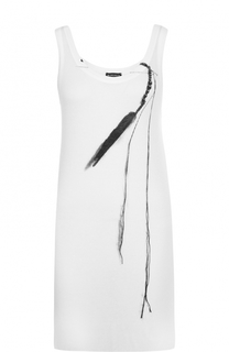 Удлиненный полупрозрачный топ с принтом Ann Demeulemeester