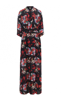 Шелковое платье-макси с цветочным принтом Kenzo