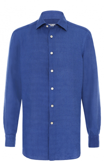 Льняная рубашка с воротником кент Kiton