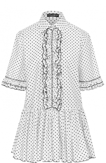 Блуза в горох с оборками и баской Dolce &amp; Gabbana