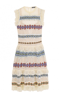 Шелковое кружевное мини-платье Alexander McQueen