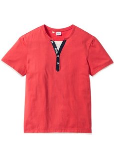 Футболка Regular Fit на пуговицах (омаровый) Bonprix