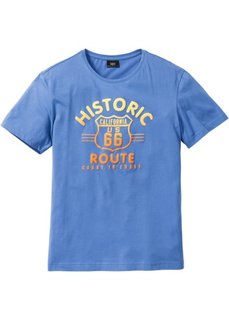 Футболка Regular Fit (синий с рисунком) Bonprix