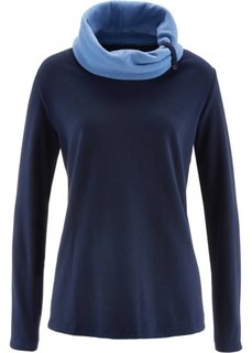 Флисовый свитер с длинным рукавом (темно-синий) Bonprix