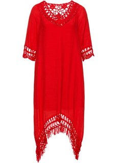 Платье с плетеной отделкой (красный) Bonprix