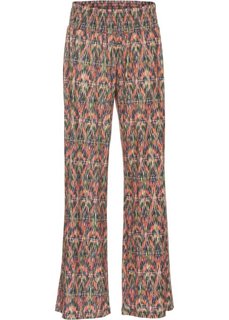 Брюки-палаццо (зеленый мох с узором) Bonprix