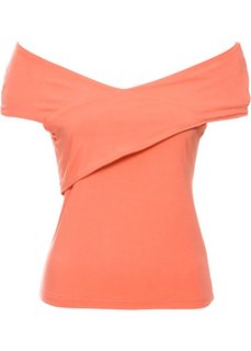 Футболка с открытыми плечами (мандариновый) Bonprix