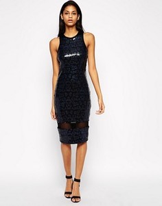 Облегающее платье с пайетками ASOS - Синий