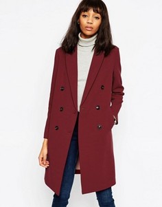 Двубортное пальто ASOS - Красный