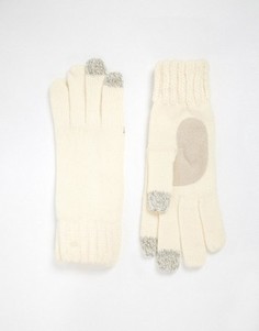 Вязаные перчатки с накладками для сенсорных экранов на 3 пальцах Totes - Кремовый