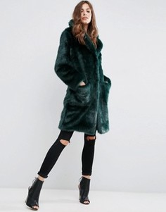 Пальто из плюшевого меха ASOS - Зеленый