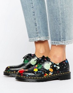 Туфли на плоской подошве с 3 парами люверсов Dr Martens 1461 - Черный