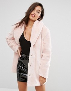 Шуба из искусственного меха Missguided - Розовый
