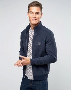 Синий флисовый свитшот на молнии Abercrombie &amp; Fitch - Темно-синий