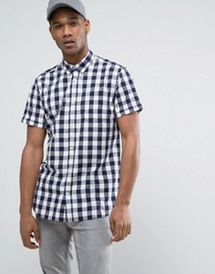 Узкая рубашка в клеточку с короткими рукавами Jack &amp; Jones Originals - Белый