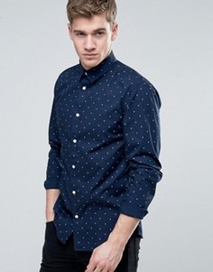 Узкая рубашка с мелким принтом Jack &amp; Jones Core - Темно-синий