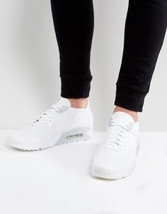 Белые кроссовки Nike Air Max 90 Ultra Flyknit 875943-101 - Белый