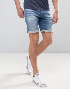 Джинсовые шорты классического кроя с отворотом Jack &amp; Jones Intelligence - Синий