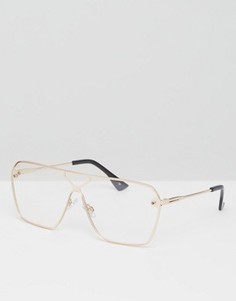 Очки-маска в оправе цвета розового золота с прозрачными стеклами ASOS - Золотой