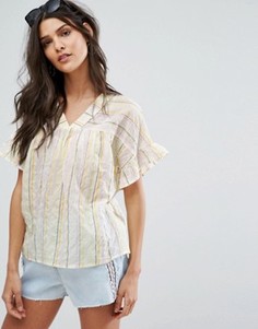 Блузка в полоску с V-образным вырезом Vero Moda - Мульти