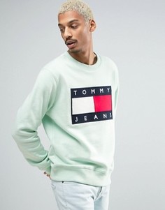 Светло-зеленый свитшот с круглым вырезом и логотипом Tommy Jeans M7 - Зеленый