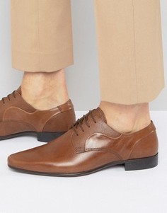 Светло-коричневые кожаные туфли дерби с тиснением ASOS - Рыжий