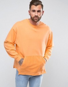 Свободный свитшот со вставками ASOS - Оранжевый
