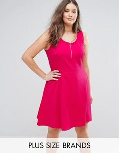 Платье на молнии спереди New Look Plus - Розовый