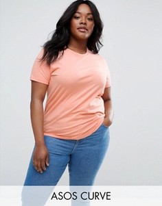 Футболка с круглым вырезом ASOS CURVE - Оранжевый