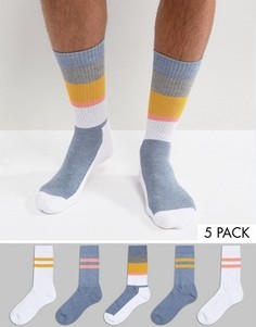 Набор из 5 пар носков в спортивном стиле ASOS - Мульти