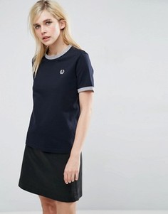 Футболка с окантовкой Fred Perry - Темно-синий