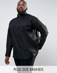 Черная оксфордская рубашка с длинными рукавами Jacamo PLUS - Черный