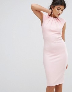 Платье миди со складками City Goddess - Розовый