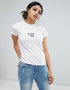 Футболка с круглым вырезом и принтом Basic Tee Daisy Street - Белый