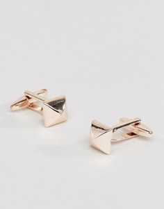 Квадратные запонки цвета розового золота DesignB эксклюзивно для ASOS - Золотой