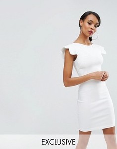 Платье-футляр с фигурными рукавами Vesper - Белый