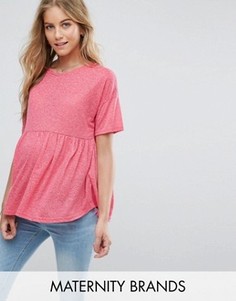 Топ с баской New Look Maternity - Розовый