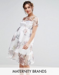 Платье миди с цветочным принтом Chi Chi London Maternity - Мульти